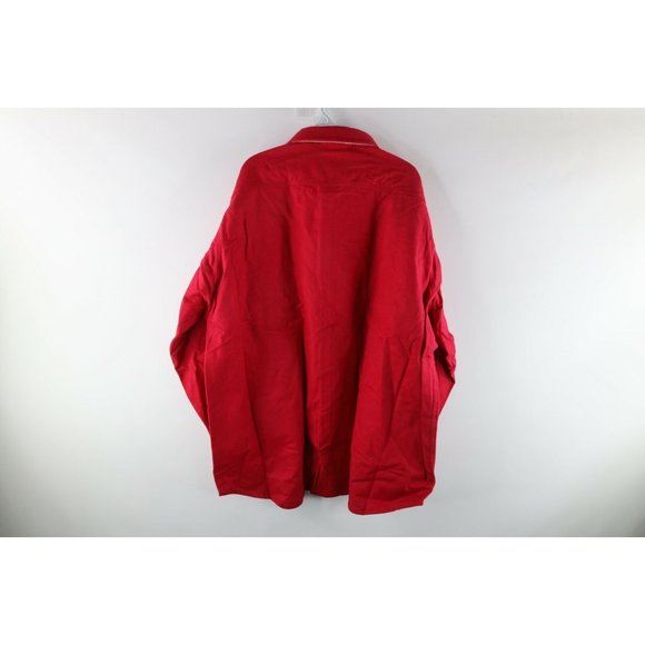 NOS Vtg 90s Carhartt Mens 4XL Double Pocket Chamois Cloth Button Shirt Red USA - Picture 6 of 8